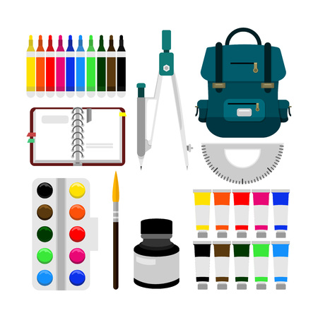Back to School Object Equipment Vector Illustration Graphic Designのイラスト素材