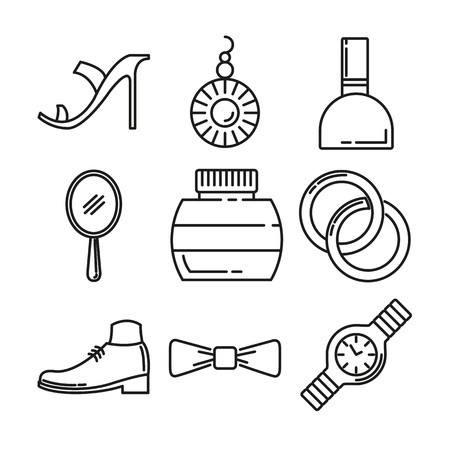 Fashion and beauty thin line icon isolated on a white background. Vector illustration graphic designのイラスト素材