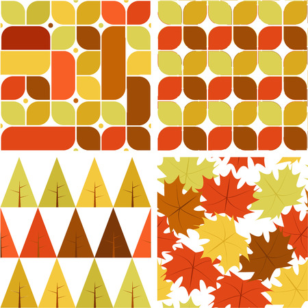 Autumn Pattern Set Symbol Background Vector Illustration Graphic Design Templateのイラスト素材