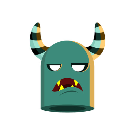 Monster Head Character Illustration Design Vector Templateのイラスト素材
