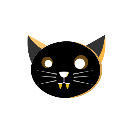Cat Head Characters Illustration Design Vector Templateのイラスト素材