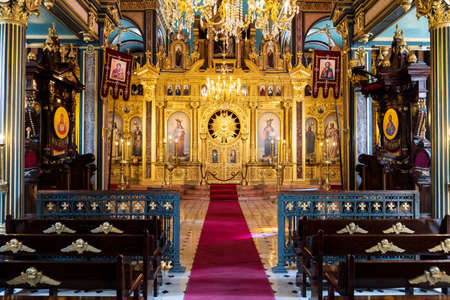 Interior of View Bulgarian St. Stephen Orthodox Church (Iron Church) in Balat, Istanbul, important place for Bulgarian-Orthodox people in Turkeyのeditorial素材