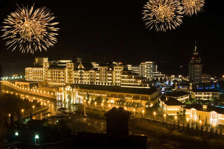 "Mardan Palace". Turkey Antalya, night shot in September 16, 2009 from the tower of the Wow Top Kapi Hotelのeditorial素材
