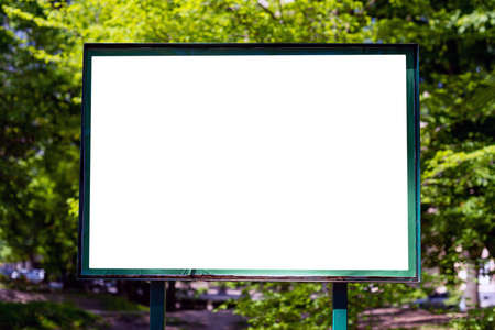 Blank billboard in parkの写真素材