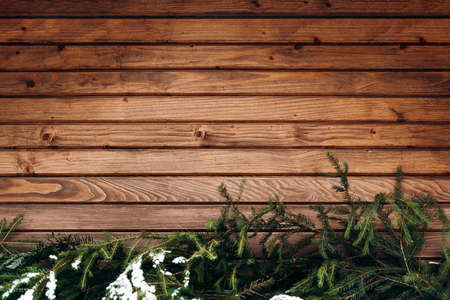 Wall of wooden fence. Winter wooden plank background, brown horizontal boards, wood texture, fence....