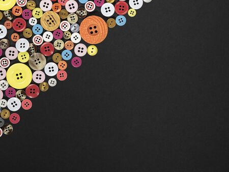 Buttons on black backgroundの写真素材