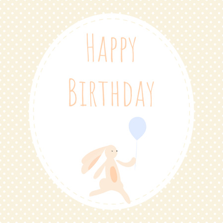 The bunny is holding a balloon.のイラスト素材