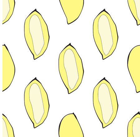 Hand drawn mango seamless vector patternのイラスト素材
