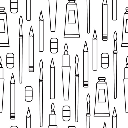 Artistic tools seamless vector patternのイラスト素材