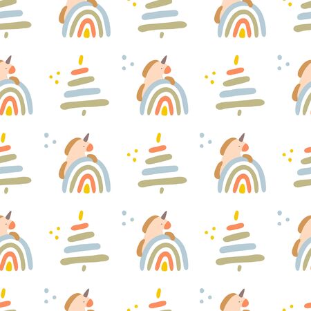 Cute wrapping for children's gifts.のイラスト素材