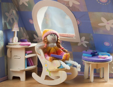 doll in a chairの写真素材