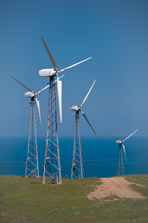 The electric generator, using wind energy.の写真素材