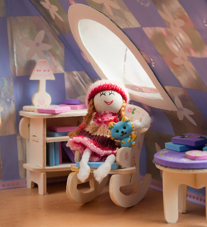 doll in a chairの写真素材