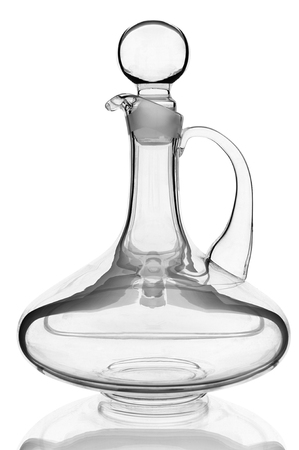 wine decanter on a white backgroundの写真素材
