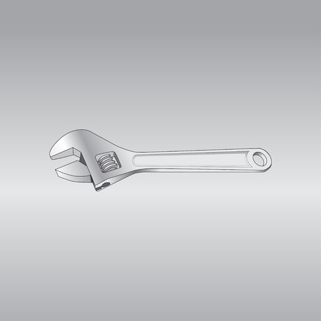 Adjustable wrench isolated on white and gray backgroundのイラスト素材