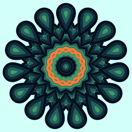 Colorful Mandala. Ethnic tribal ornaments. Geometric and floral motifs.のイラスト素材