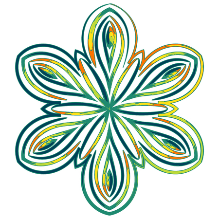 Colorful Mandala. Ethnic tribal ornaments. Geometric and floral motifs.のイラスト素材