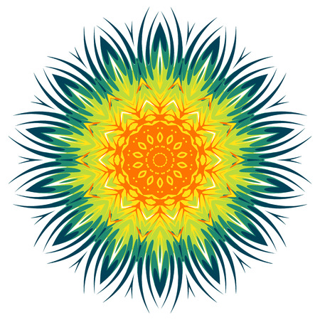 Colorful Mandala. Ethnic tribal ornaments. Geometric and floral motifs.のイラスト素材