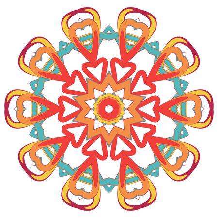 Colorful Mandala. Ethnic tribal ornaments. Geometric and floral motifs.のイラスト素材