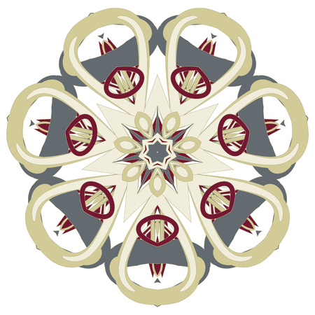 Colorful Mandala. Ethnic tribal ornaments. Geometric and floral motifs.のイラスト素材