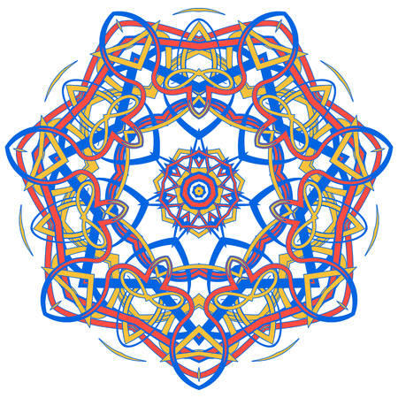 Colorful Mandala. Ethnic tribal ornaments. Geometric and floral motifs.のイラスト素材