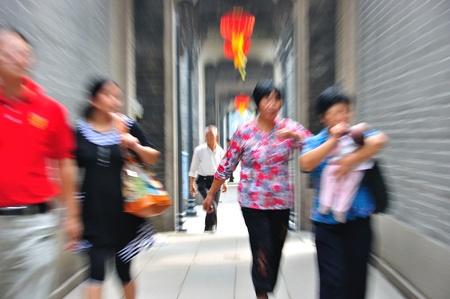 An image of people walking in rush hour の写真素材