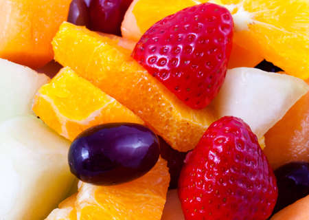 Extreme Close Up of Fresh Fruit Saladの写真素材