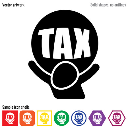 Tax burden vector icon glyphのイラスト素材