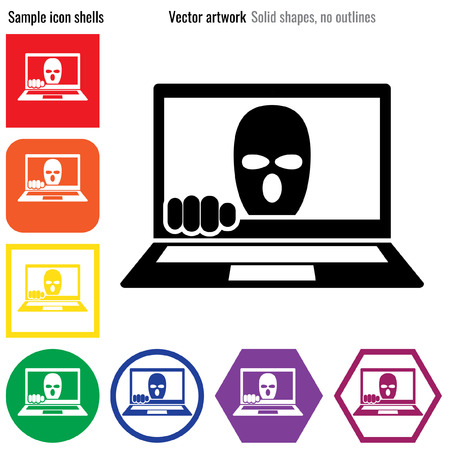 Internet cyber crime security icon glyphのイラスト素材