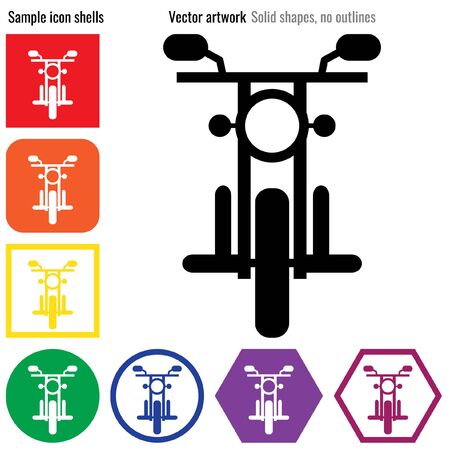 Motorbike front icon glyphのイラスト素材