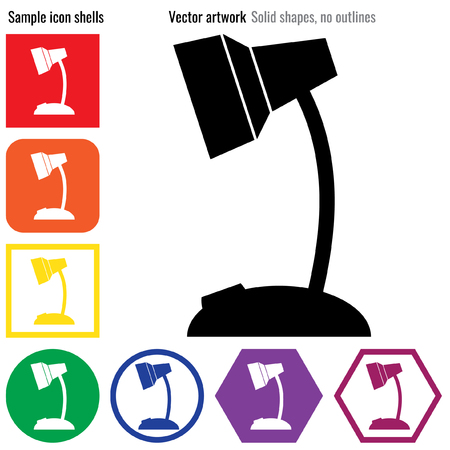 Desktop lamp vector icon glyphのイラスト素材