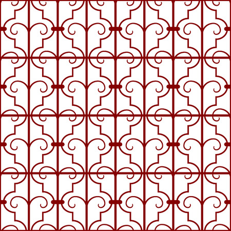 Traditional Italian wrought iron gate pattern - seamless editable vector abstract background wallpaperのイラスト素材