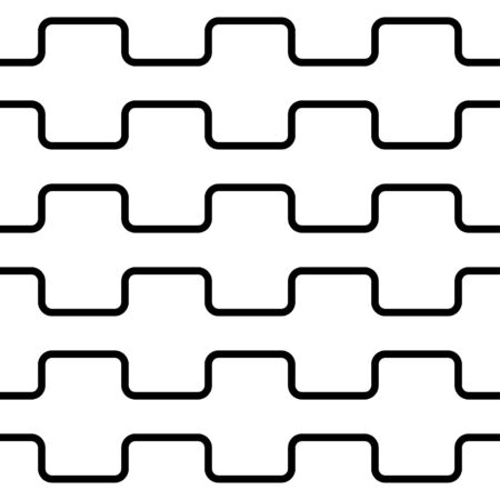 Square wave with round corners tile pattern - seamless editable repeating vector background wallpaperのイラスト素材