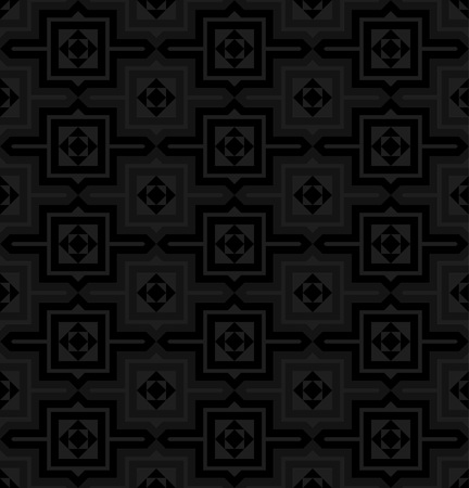 Traditional square matrix mandala pattern - seamless editable repeating vector background wallpaperのイラスト素材