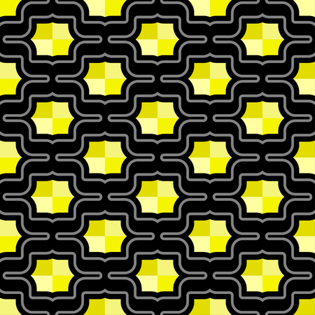 Futuristic pattern of octagonal shield / rivet shapes in heaxagonal arrangement - seamless editable repeating vector background wallpaperのイラスト素材