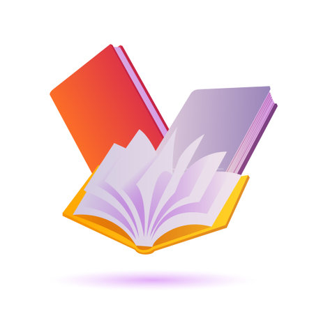 open and closed books, stack of textbooksのイラスト素材