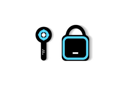Lock and key vector illustrationのイラスト素材