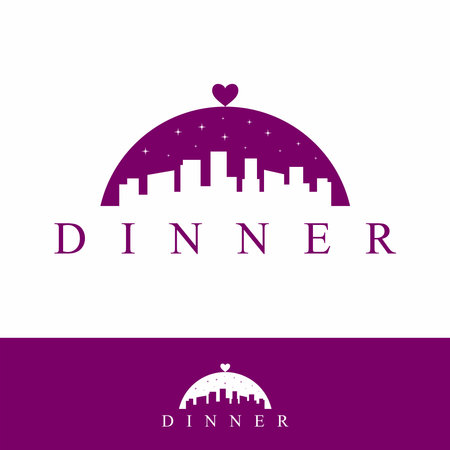 Vector illustration of dinner dish logo design, restaurant, restaurant, food court, cafeのイラスト素材