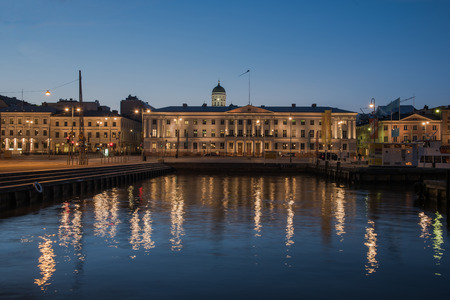 Twilight time of the Old Town in Helsinki, Finlandのeditorial素材