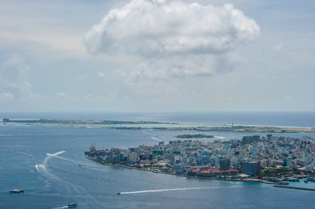 Main Capital of Maldives, Male. Picture taken from air.の写真素材