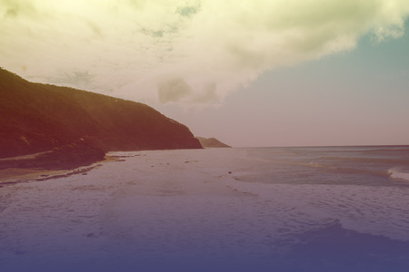 Vintage tone, Scenic on the way of Great Ocean Road.の写真素材