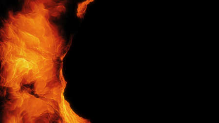 A left justified abstract column of fire frame loop with alpha channel matte included.