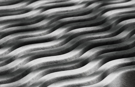 abstract background of metal texture with wave pattern, monochromeの写真素材