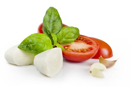  tomato, mozzarella, basil and garlicの写真素材
