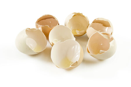 Eggs shell isolated on a white background with clipping path