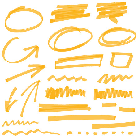 vector highlighter elements - color can be changed by one clickのイラスト素材