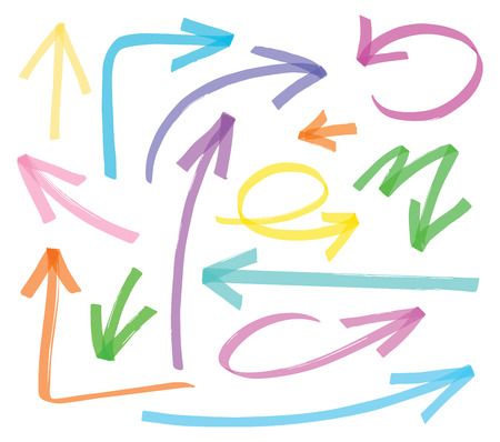 vector highlighter arrows - color can be changed by one clickのイラスト素材