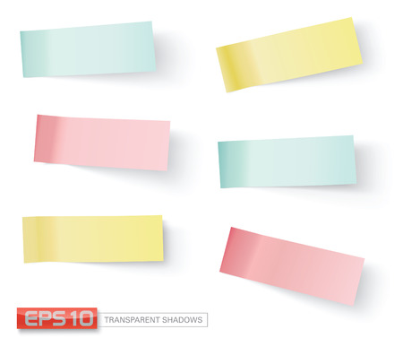vector sticky notes, transparent shadowsのイラスト素材