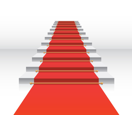 red carpet staircase vectorのイラスト素材