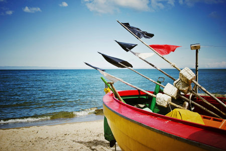 Wooden fishing boat on the beach